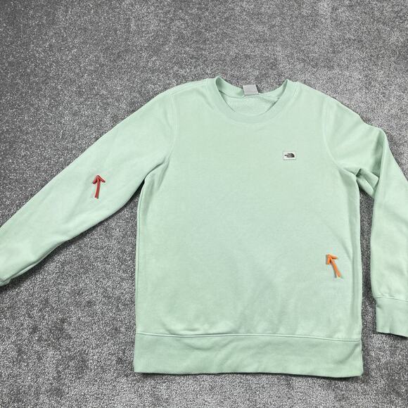 North Face Sweatshirt Womens Medium Fleece Pullover Outdoors Hiking Light Green - Picture 5 of 16